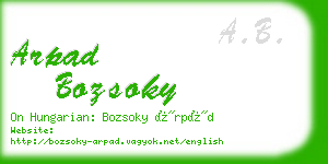 arpad bozsoky business card